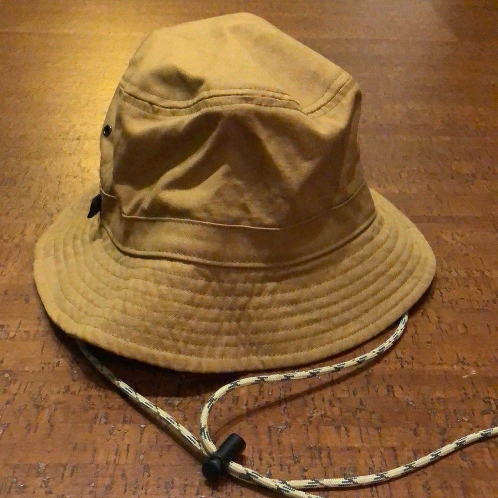United by Blue tan bucket hat with strap